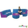 Ensemble 7 modules avec canapé, sièges et table en mousse pvc / pu 25cm