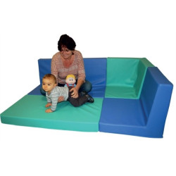 Tapis aire de jeux d'angle en mousse avec dossier