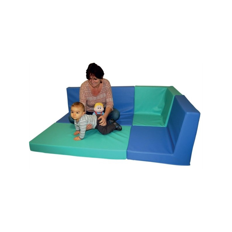 Tapis aire de jeux d'angle en mousse avec dossier