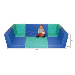 Tapis aire de jeux avec dossier en mousse 2 côtés