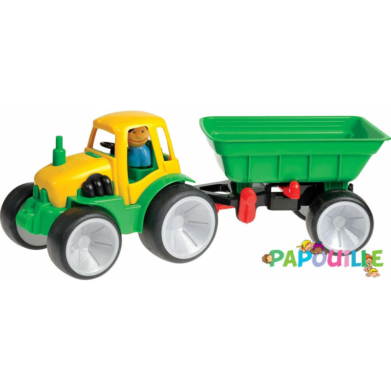 Grand tracteur avec remorque enfant