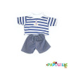 T-shirt marin et short en jeans pour poupon 40cm