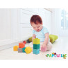 Cubes souples emboîtables texturés et colorés lot de 9