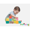 Cubes souples emboîtables texturés et colorés lot de 9