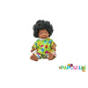 Poupée corps dur avec cheveux africain 40cm fille mazal