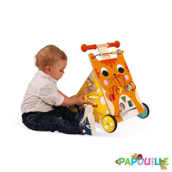 Chariot multi-activités chat en bois enfant (janod)
