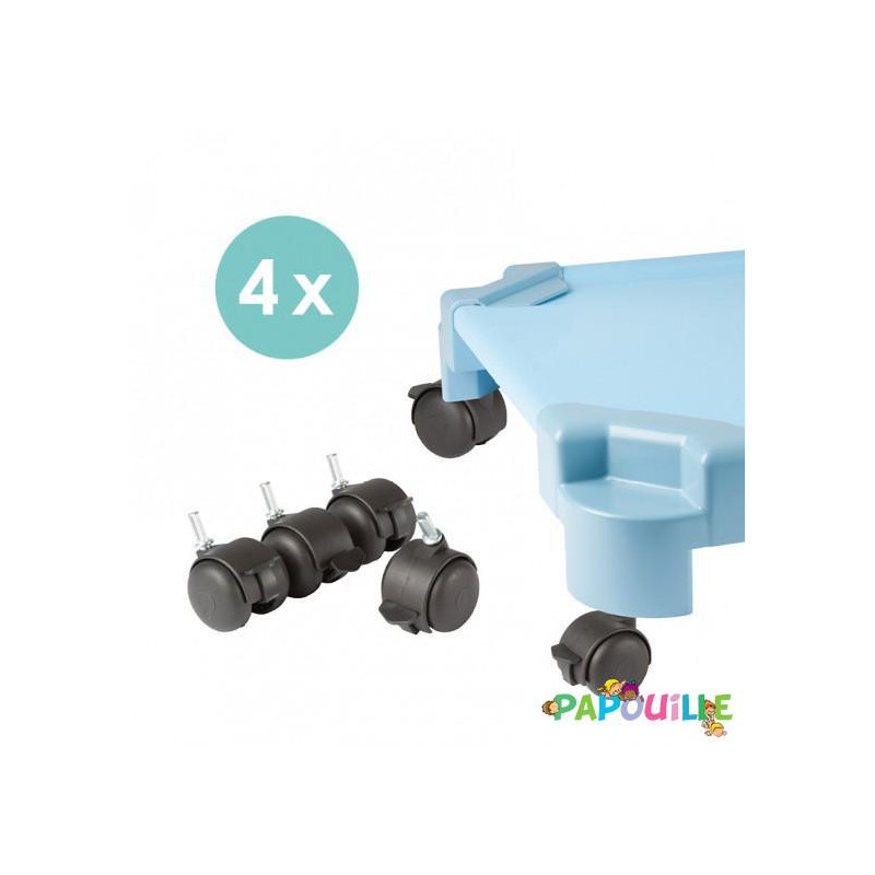 Set de 4 roues pour couchette empilable akros