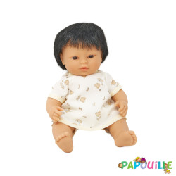 Poupée corps dur avec cheveux 30cm asiatique