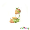 Poupée corps dur sans cheveux 30cm créole robe verte