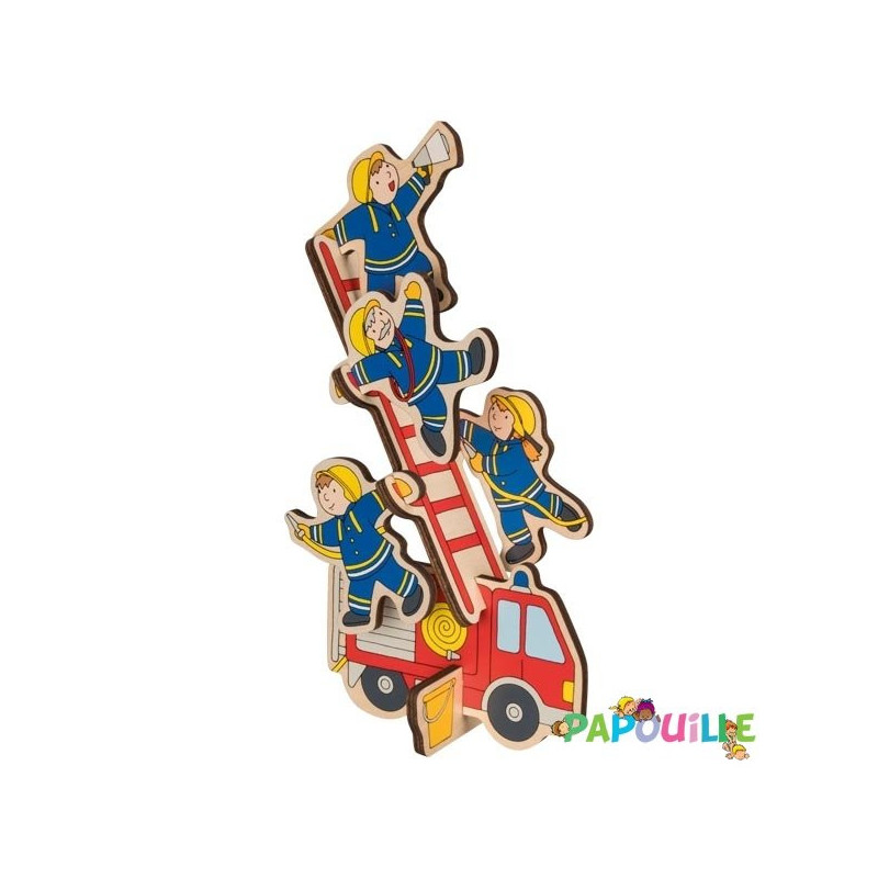 Puzzle en bois pompiers ( pour les enfants de 1 an et plus )