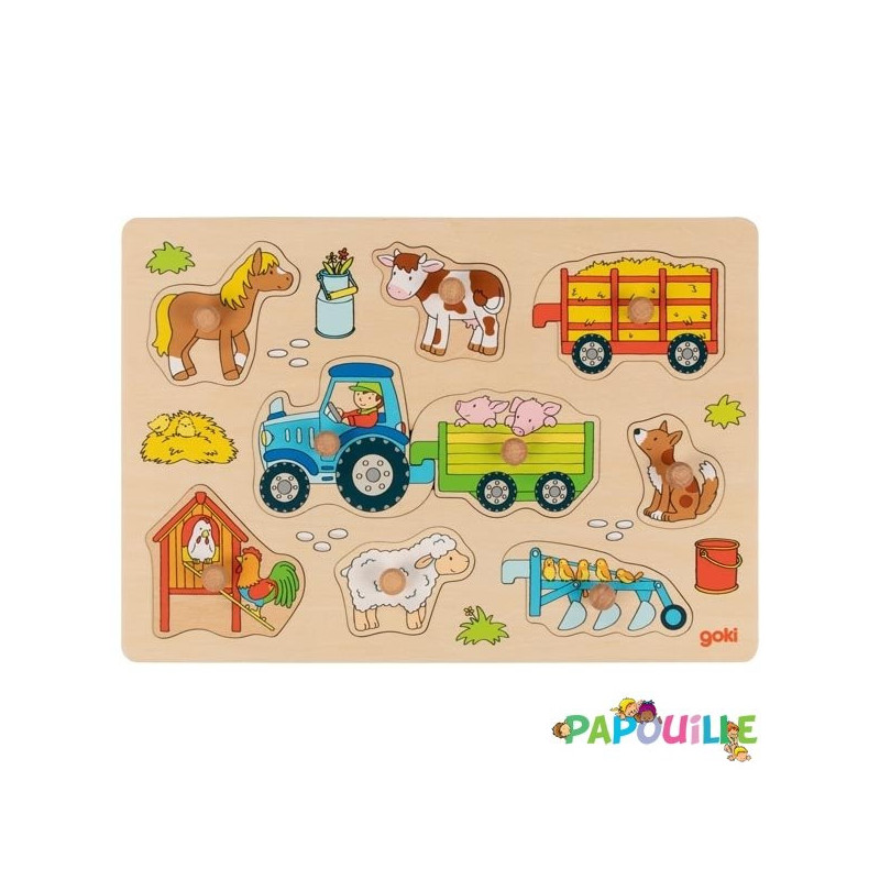 Puzzle tracteur avec remorques - 1 ans et plus