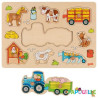 Puzzle tracteur avec remorques - 1 ans et plus