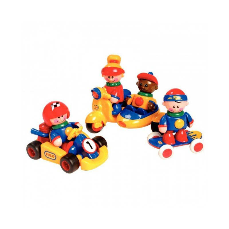 Lot de 3 véhicules et 4 personnages "les copains en balade"