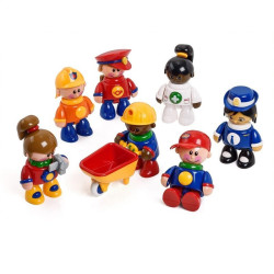Figurines articulées copains du métier 7 pièces
