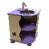 Bloc coin évier imitation avec meuble de rangement en bois
