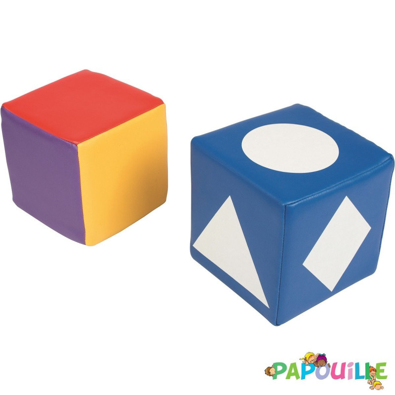 Lot de 2 cubes couleurs et formes geometriques