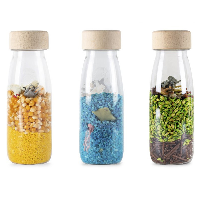 Lot de 3 bouteilles sensorielles nature