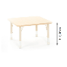 Square Table Owlaf 75 x 75 cm. incl. height-adjustable metal legs (beige) - melamine coating