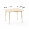 Square Table Owlaf 75 x 75 cm. incl. height-adjustable metal legs (beige) - melamine coating
