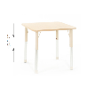 Square Table Owlaf 75 x 75 cm. incl. height-adjustable metal legs (beige) - melamine coating