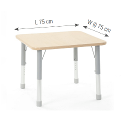 Square Table Owlaf 75 x 75 cm. incl. height-adjustable metal legs - HPL surface