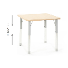 Square Table Owlaf 75 x 75 cm. incl. height-adjustable metal legs - HPL surface