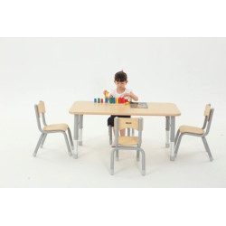Rectangular Table Owlaf 120 x 60 cm. incl. height-adjustable metal legs - melamine coating
