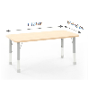 Rectangular Table Owlaf 120 x 60 cm. incl. height-adjustable metal legs - melamine coating