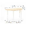 Trapezoidal Table Owlaf 120 x 60 cm. incl. height-adjustable metal legs (beige) - melamine coating