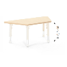 Trapezoidal Table Owlaf 120 x 60 cm. incl. height-adjustable metal legs (beige) - melamine coating