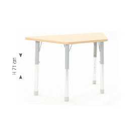 Trapezoidal Table Owlaf 120 x 60 cm. incl. height-adjustable metal legs - HPL surface