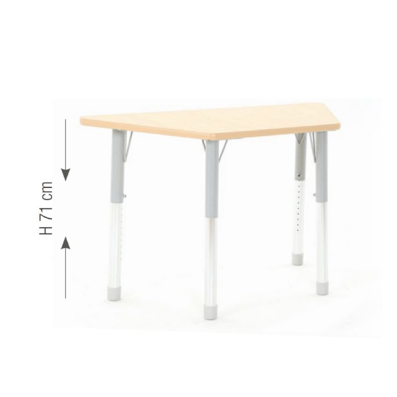 Trapezoidal Table Owlaf 120 x 60 cm. incl. height-adjustable metal legs - HPL surface
