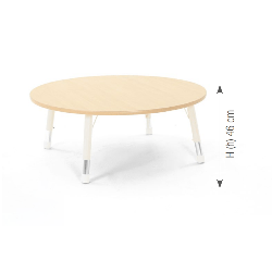 Round Table Owlaf 120 cm. incl. height-adjustable metal legs (beige)- melamine coating
