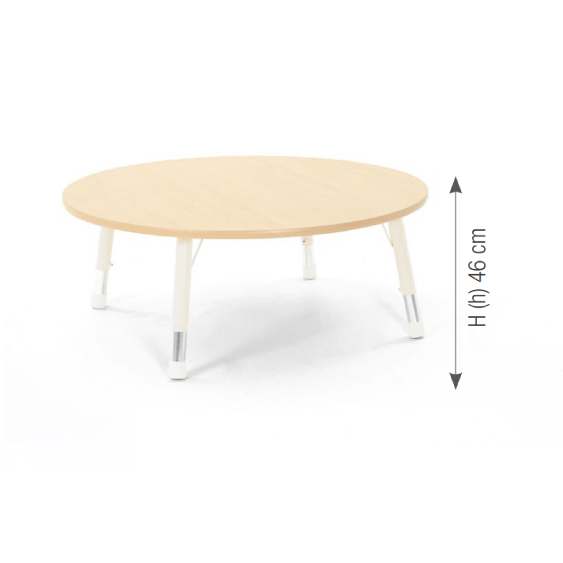 Round Table Owlaf 120 cm. incl. height-adjustable metal legs (beige)- melamine coating