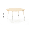Round Table Owlaf 120 cm. incl. height-adjustable metal legs (beige)- melamine coating