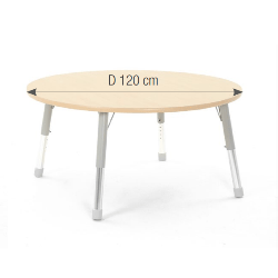 Round Table Owlaf 120 cm. incl. height-adjustable metal legs - HPL surface
