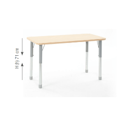 Rectangular Table Owlaf 120 x 75 cm. incl. height-adjustable metal legs - melamine coating
