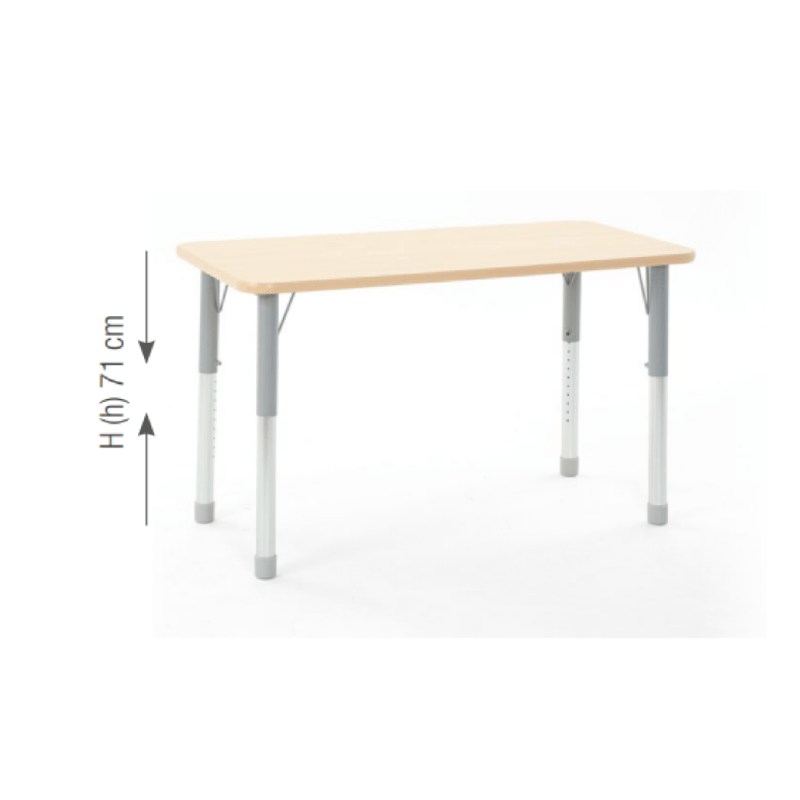 Rectangular Table Owlaf 120 x 75 cm. incl. height-adjustable metal legs - melamine coating