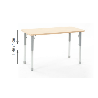 Rectangular Table Owlaf 120 x 75 cm. incl. height-adjustable metal legs - melamine coating