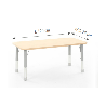 Rectangular Table Owlaf 120 x 75 cm. incl. height-adjustable metal legs - melamine coating