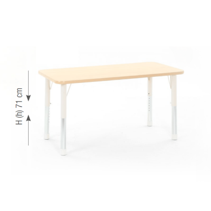 Rectangular Table Owlaf 120 x 75 cm. incl. height-adjustable metal legs (beige)- melamine coating