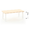 Rectangular Table Owlaf 120 x 75 cm. incl. height-adjustable metal legs (beige)- melamine coating