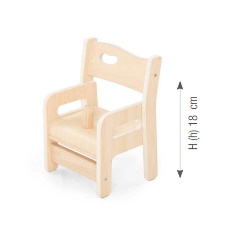 Chair "Ole". seat height: 18 cm with armrest. with safety post - (1 Chair/Carton - Price per piece!)