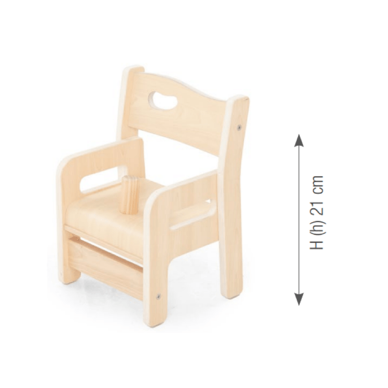 Chair "Ole". seat height: 21 cm. with armrest. with safety post - (1 Chair/Carton - Price per piece!)