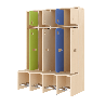 Garde-robe 4 places avec assise - T1