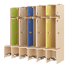 Garde-robe 6 places avec assise - T1