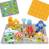 blocs à empiler 100 pièces + tapis la ville