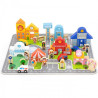 blocs à empiler 100 pièces + tapis la ville