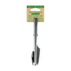 Set de 3 couverts en acier inoxydable
