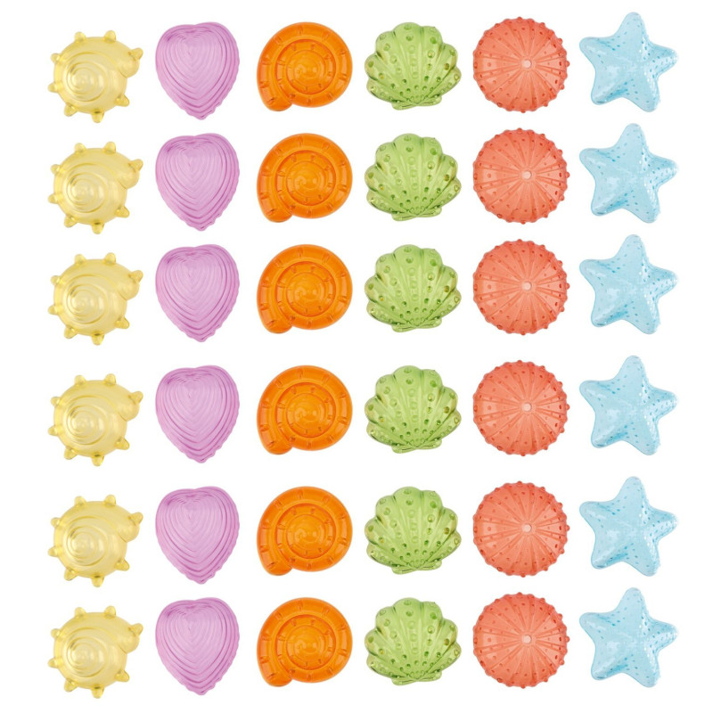 Coquillages sensoriels transparents - 36 pièces
